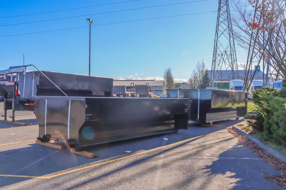 Roll-off dumpster ready for waste disposal at job site for Estate Cleanout Dumpster Rental in East Bradford
